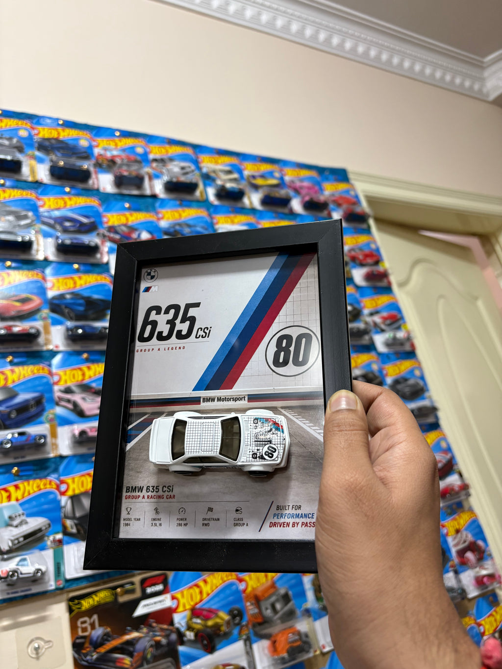 Hot Wheels BMW 635 CSi Custom Magnetic Display Frame – 1:64 Collector Frame