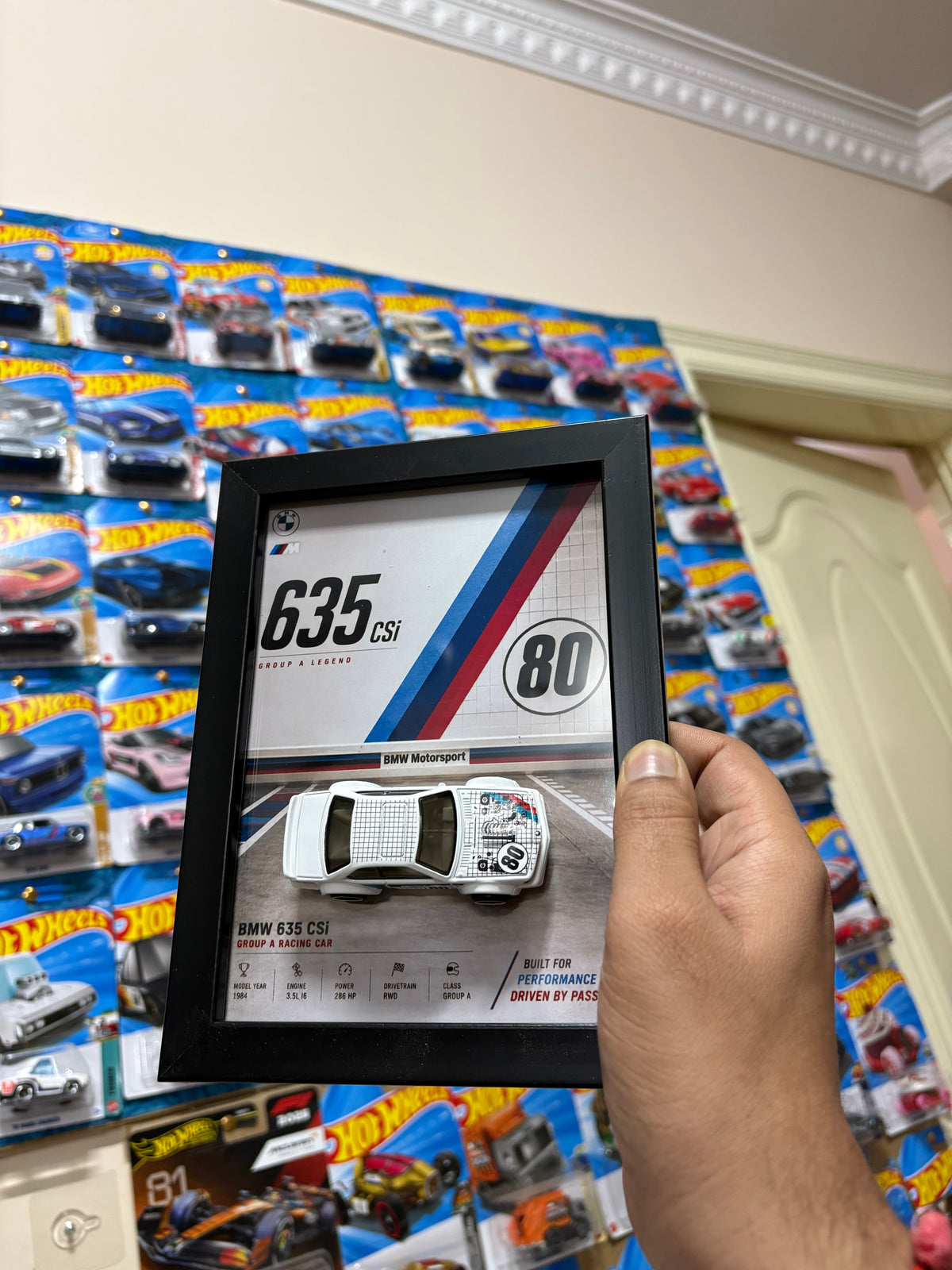 Hot Wheels BMW 635 CSi Custom Magnetic Display Frame – 1:64 Collector Frame