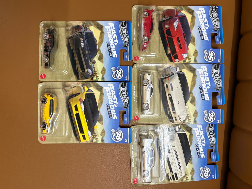 Hot Wheels Fast & Furious 25th Anniversary Silver Series – Complete Set of 5 | 1:64 Car Culture
