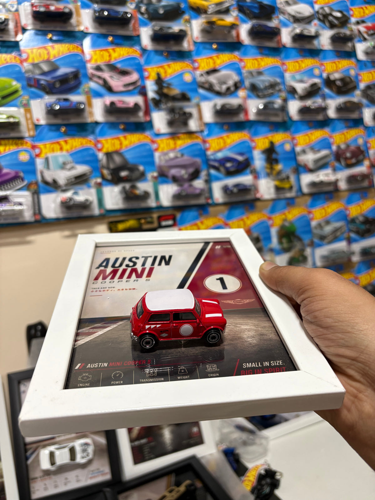 Hot Wheels Austin Mini Cooper S Custom Display Frame – 1:64 Collector Frame