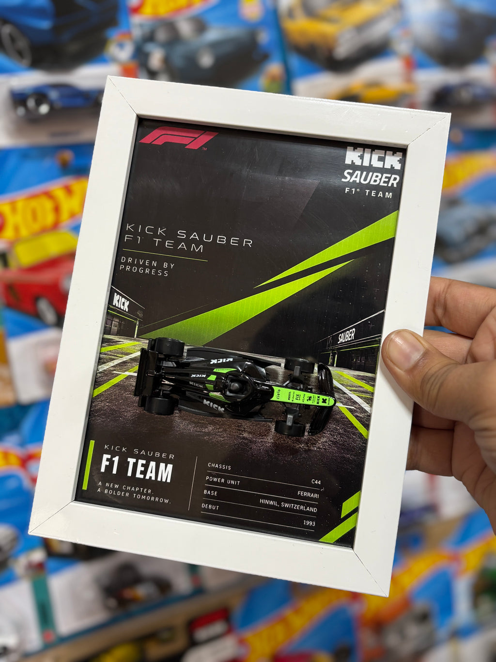Hot Wheels Kick Sauber F1 Team Custom Display Frame – 1:64 Collector Frame