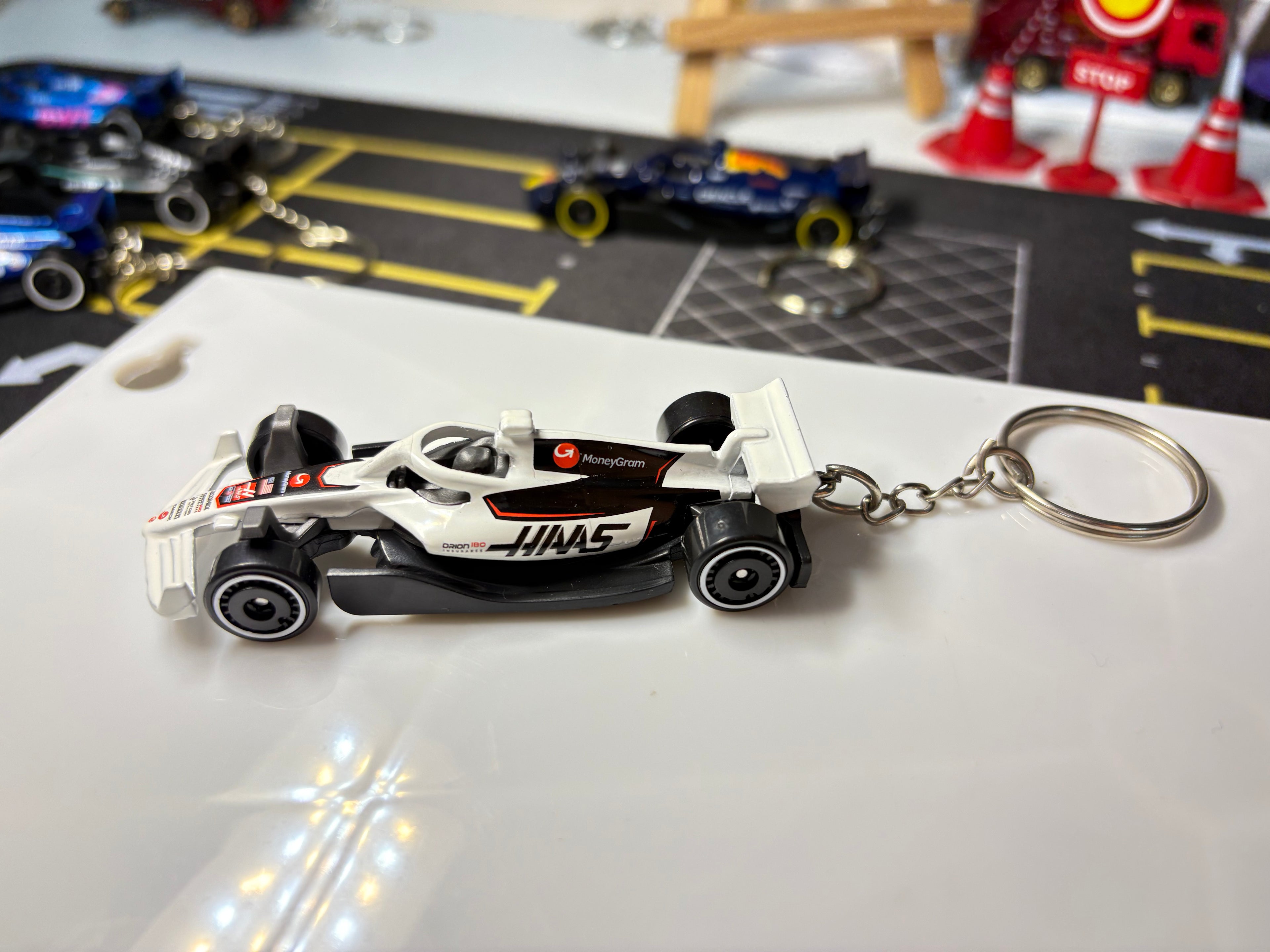 MoneyGram Haas F1 Team Hot Wheels Keychain