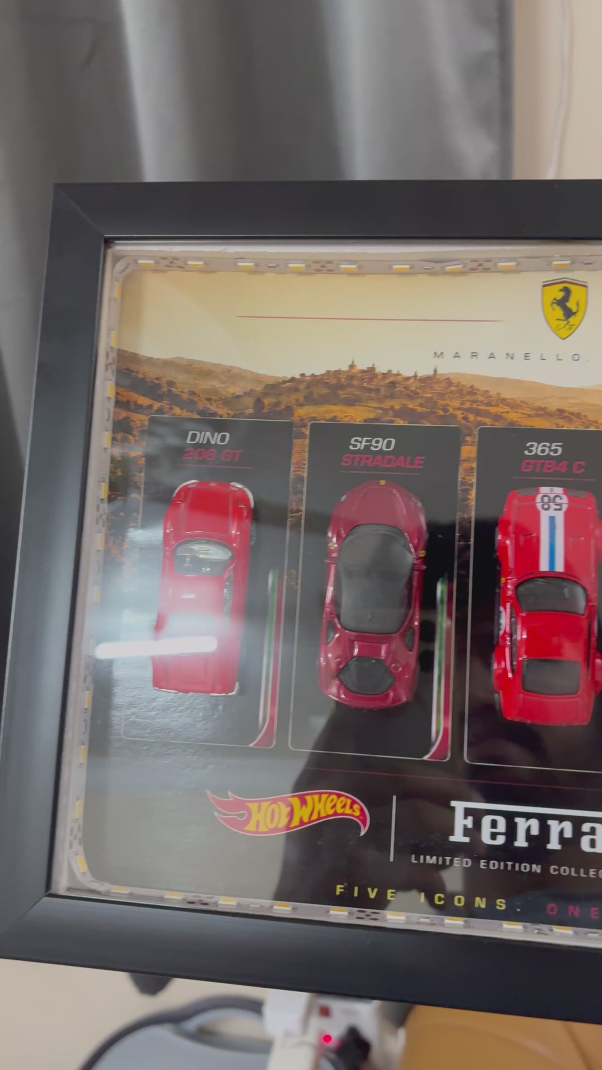 Hot Wheels Ferrari Limited Edition Collector Series LED Display Frame – 5-Car Collector Frame