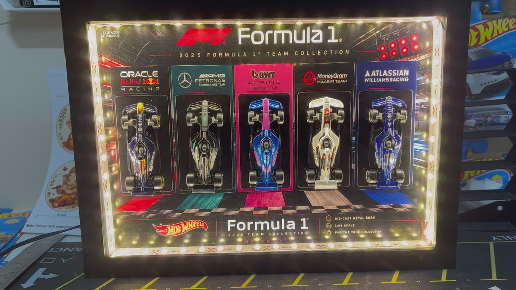 Hot Wheels Formula 1 2025 Team Collection LED Display Frame – 5-Car Collector Frame