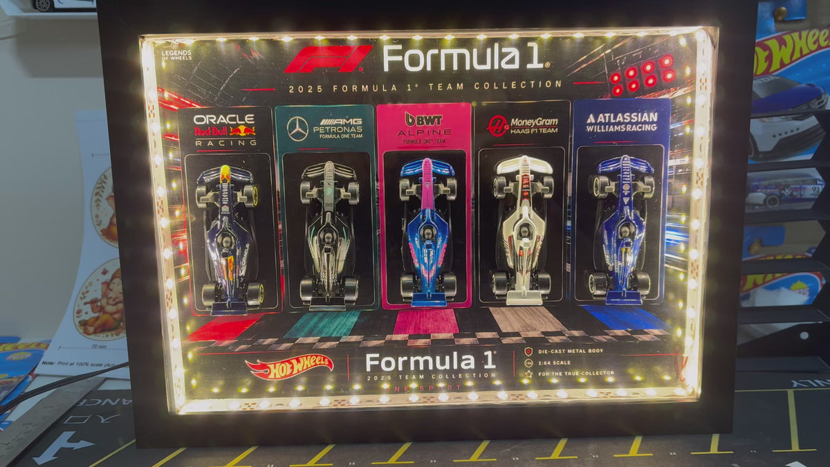 Hot Wheels Formula 1 2025 Team Collection LED Display Frame – 5-Car Collector Frame