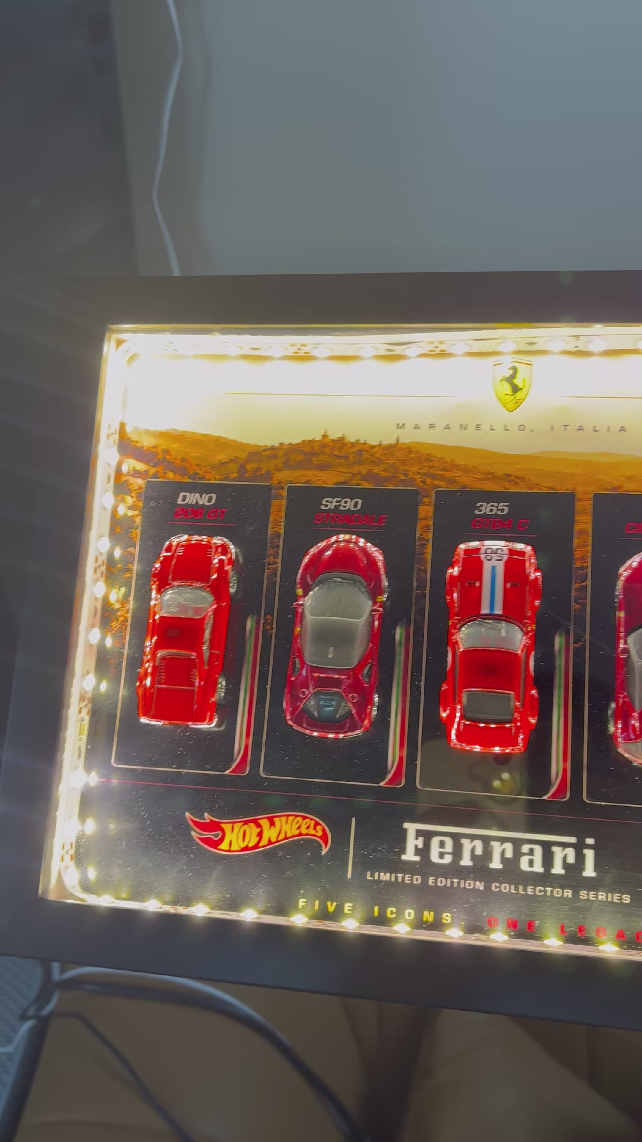 Hot Wheels Ferrari Limited Edition Collector Series LED Display Frame – 5-Car Collector Frame